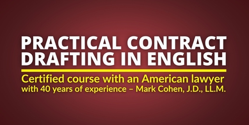 Practical Contract Drafting in English course with an experienced American lawyer